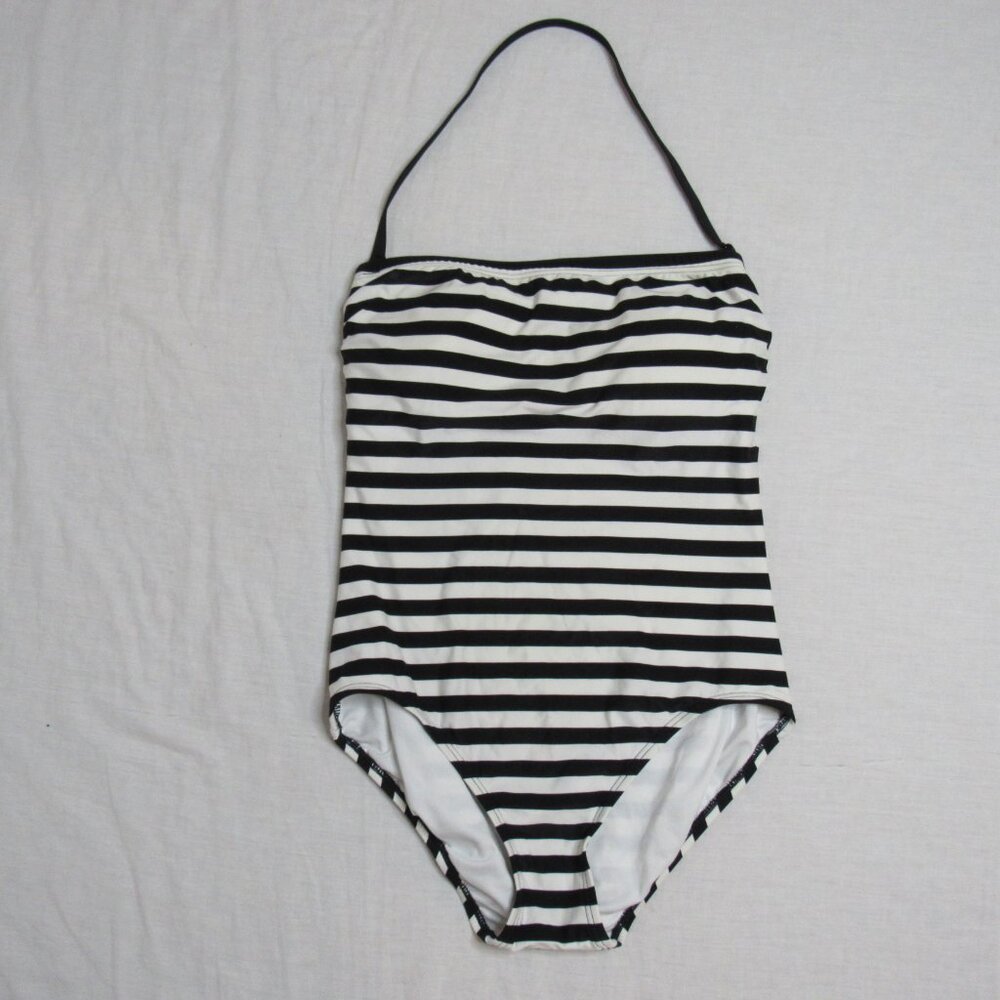 Kate Spade NY Black White Stripe One Piece Swimsuit Women's L Large - Picture 7 of 9